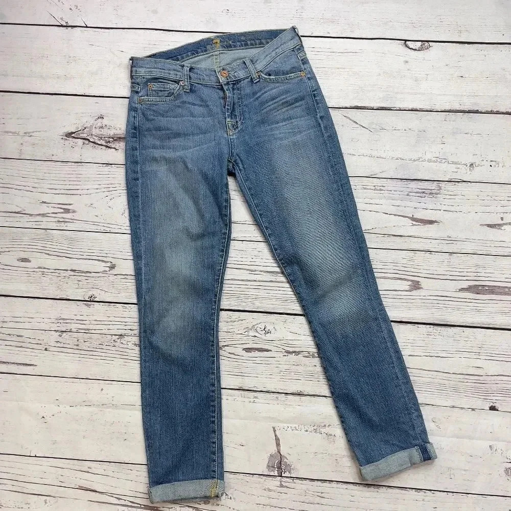 7 For All Mankind The Skinny Crop & Roll Jeans